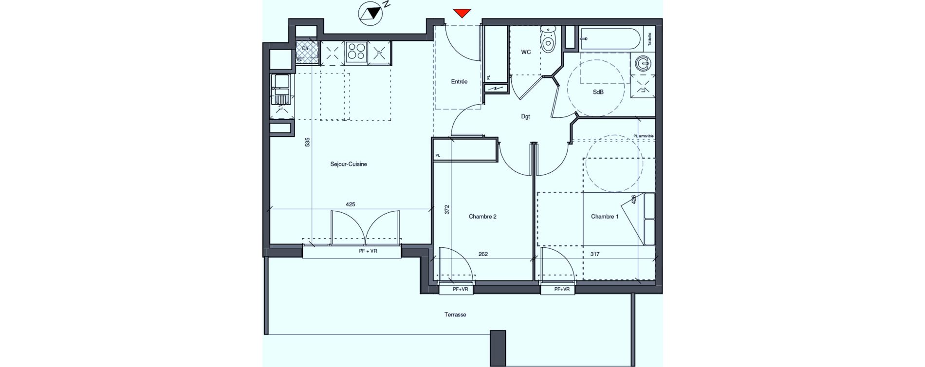 Appartement T3 de 59,80 m2 &agrave; Blagnac Centre