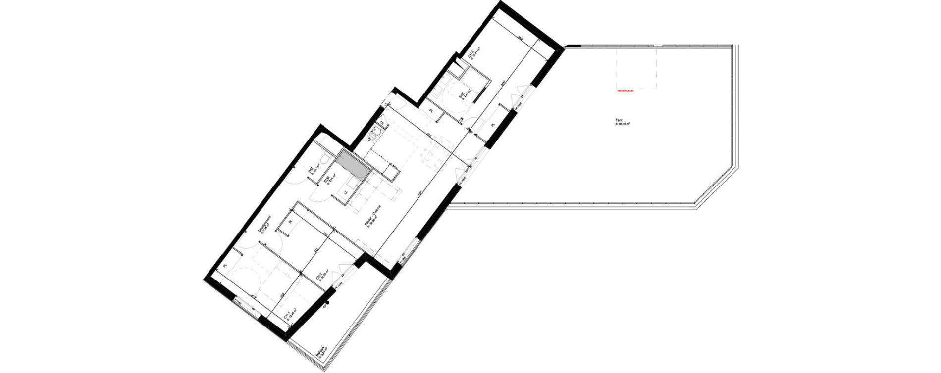 Appartement T4 de 92,43 m2 &agrave; Blagnac Baradel