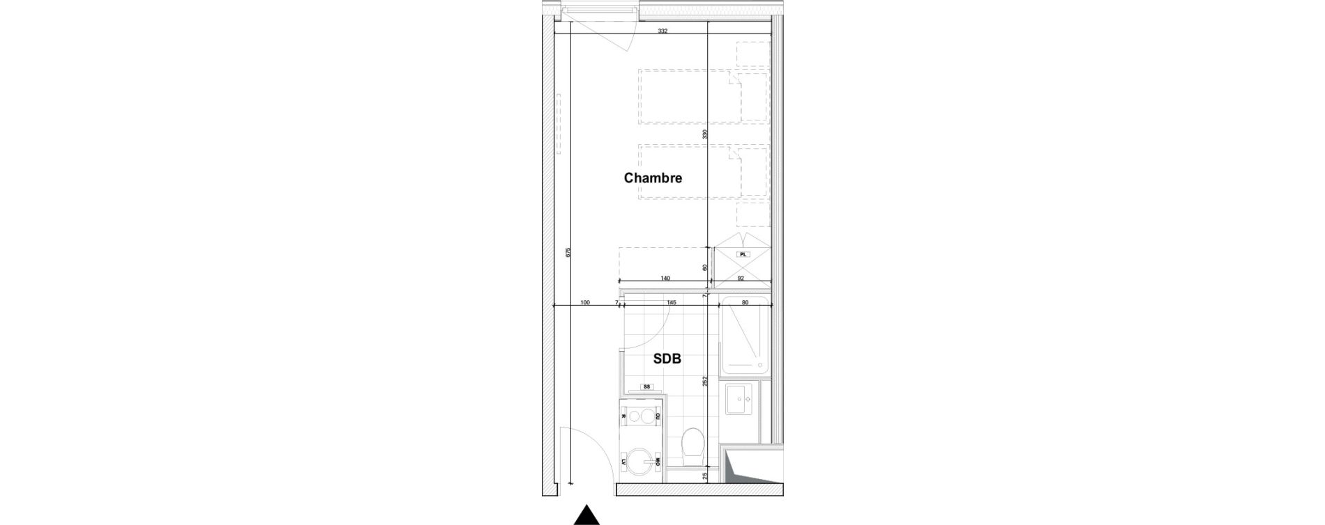 Appartement T1 de 21,09 m2 &agrave; Blagnac Andromede