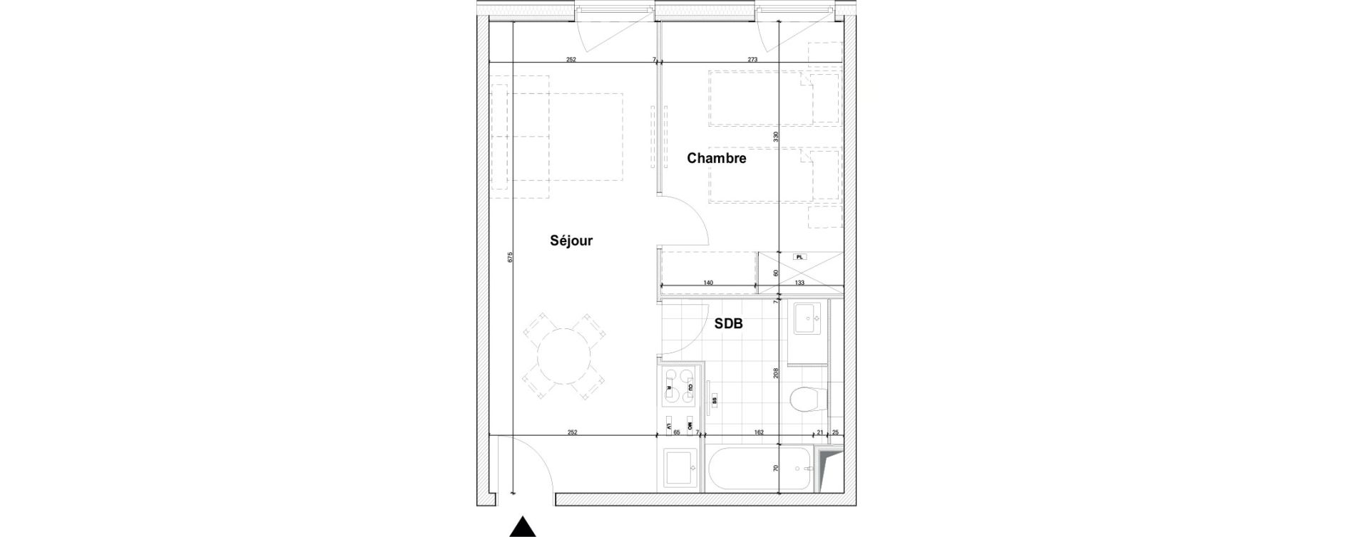 Appartement T2 de 34,44 m2 &agrave; Blagnac Andromede