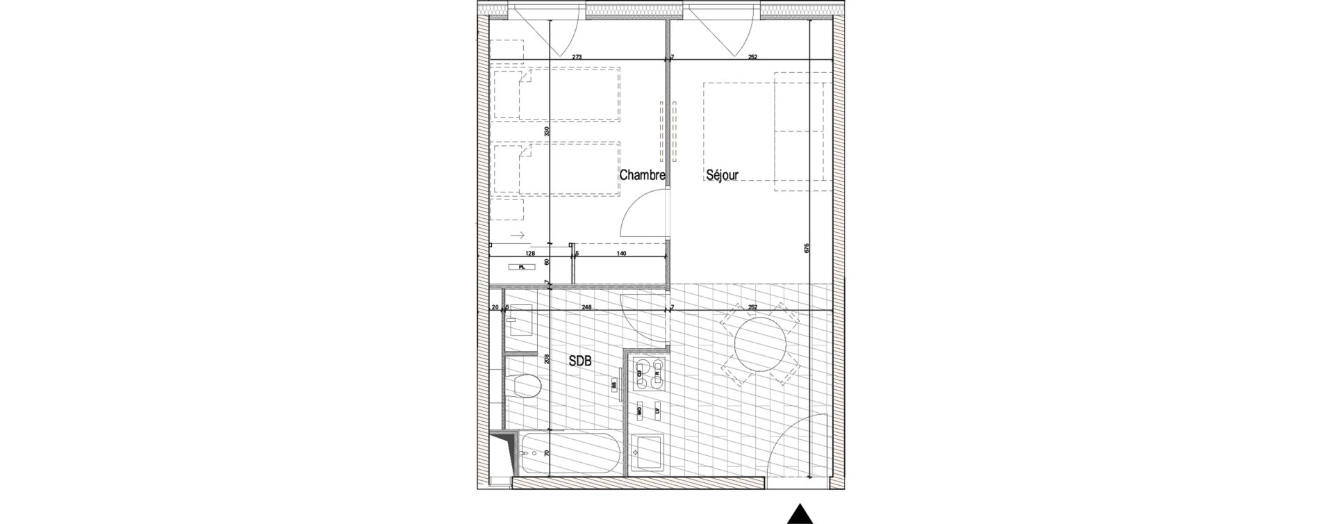 Appartement T2 de 34,24 m2 &agrave; Blagnac Andromede