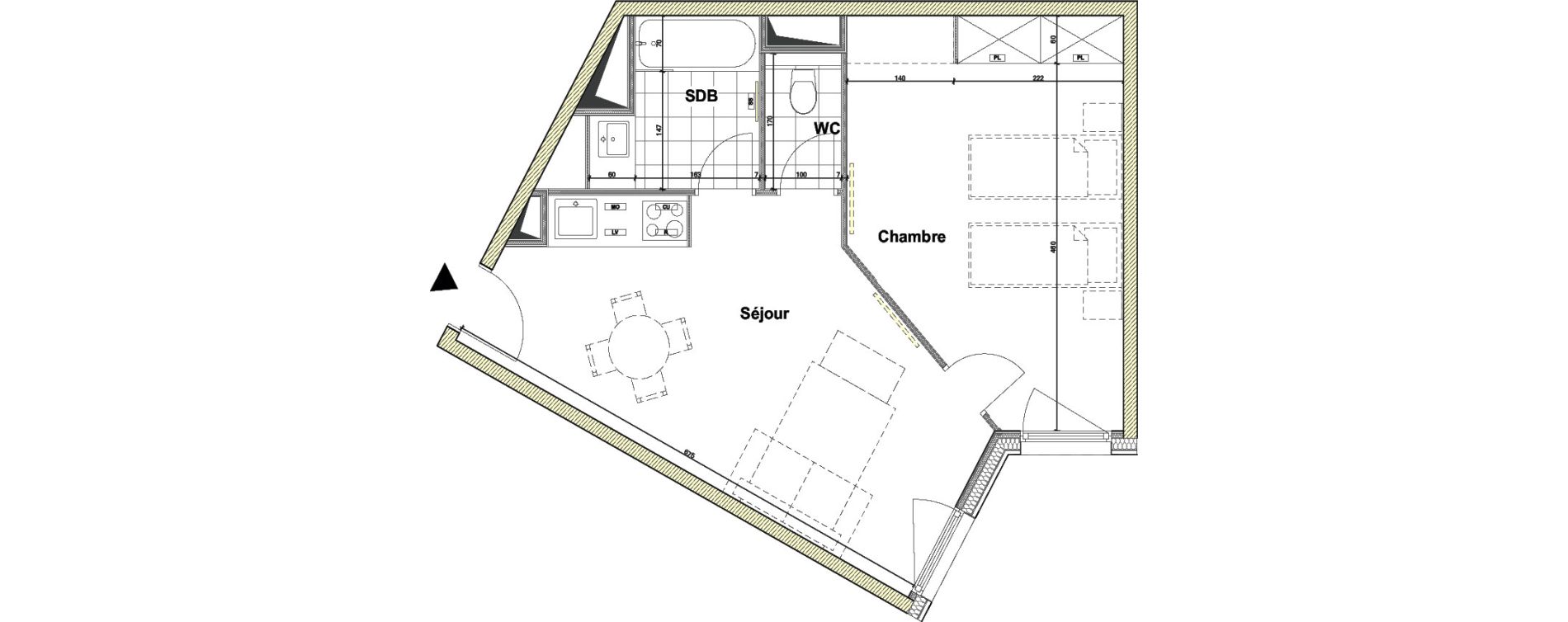 Appartement T2 de 42,18 m2 &agrave; Blagnac Andromede