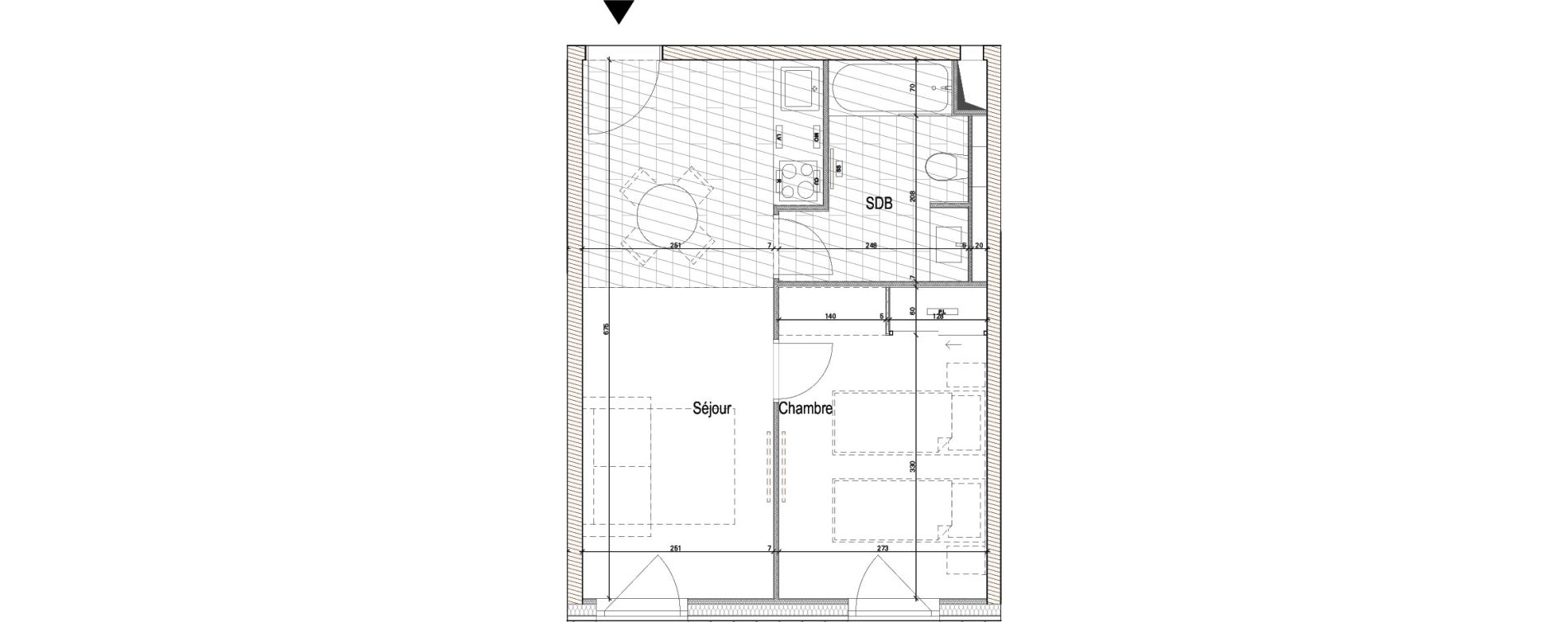 Appartement T2 de 34,18 m2 &agrave; Blagnac Andromede