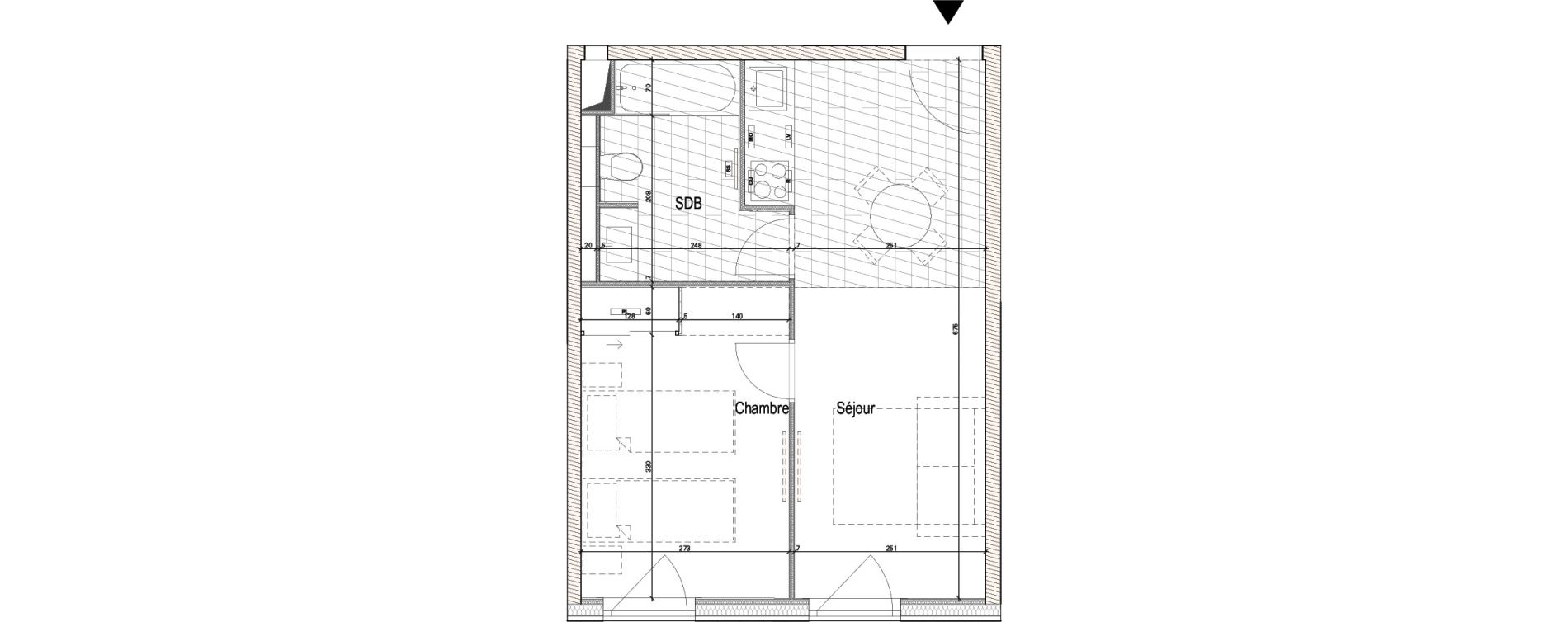 Appartement T2 de 34,18 m2 &agrave; Blagnac Andromede