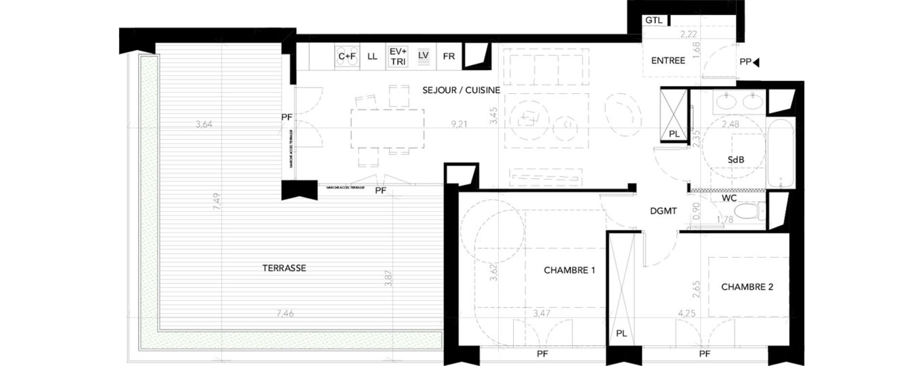 Appartement T3 de 65,25 m2 &agrave; Blagnac Andromede