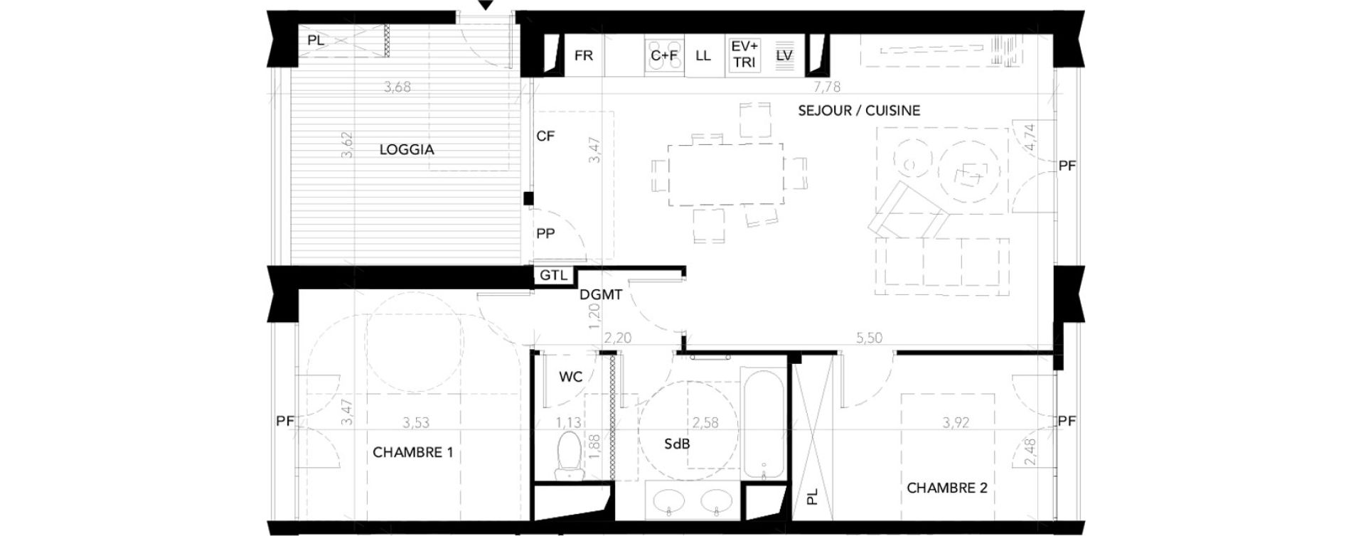 Appartement T3 de 65,71 m2 &agrave; Blagnac Andromede