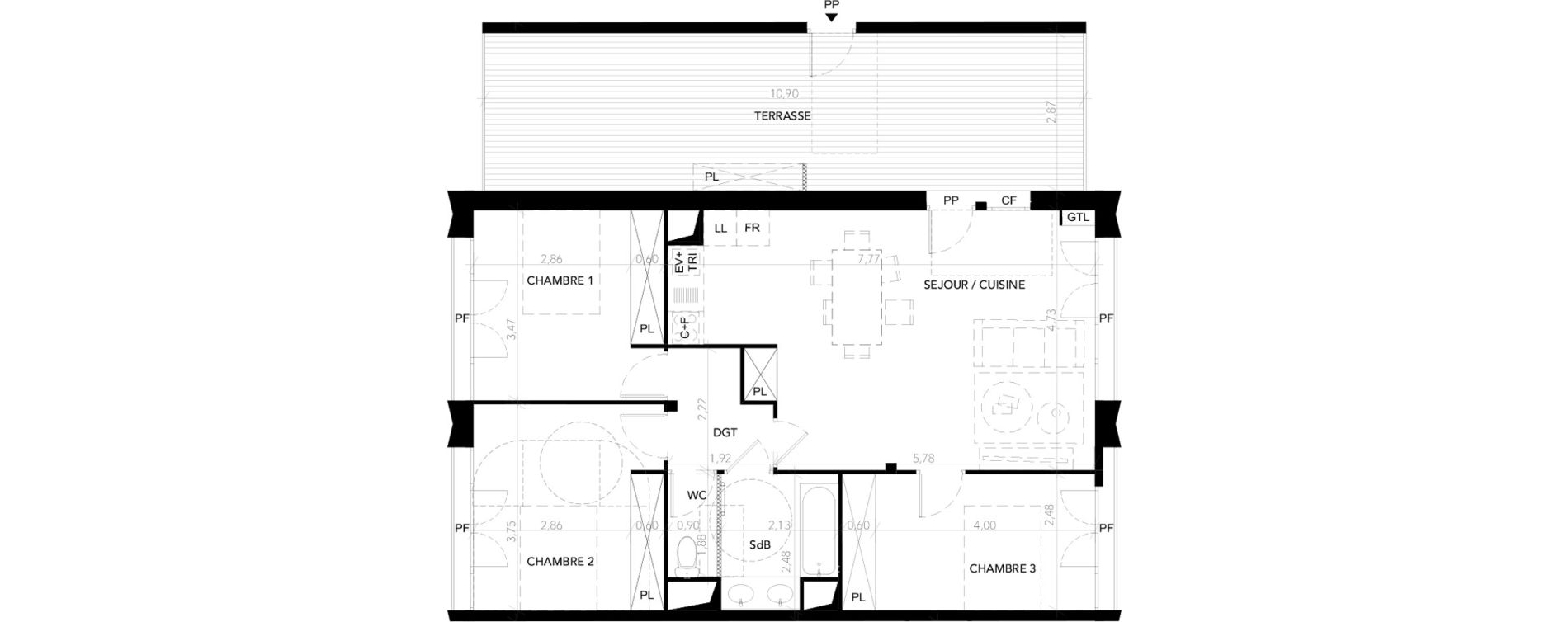 Appartement T4 de 78,73 m2 &agrave; Blagnac Andromede