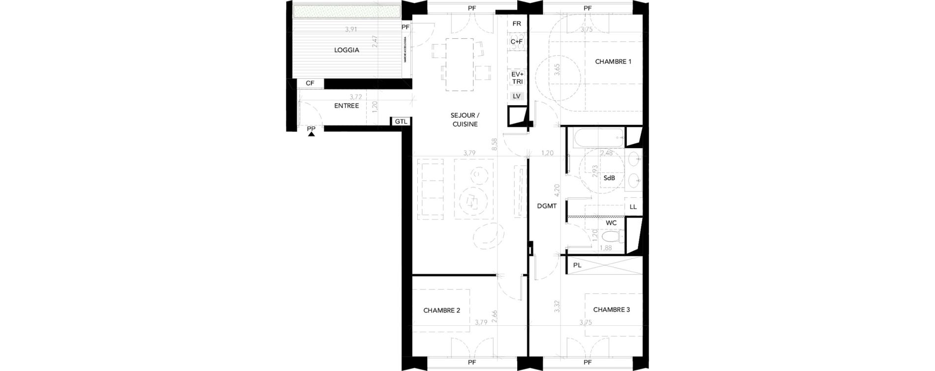 Appartement T4 de 86,71 m2 &agrave; Blagnac Andromede