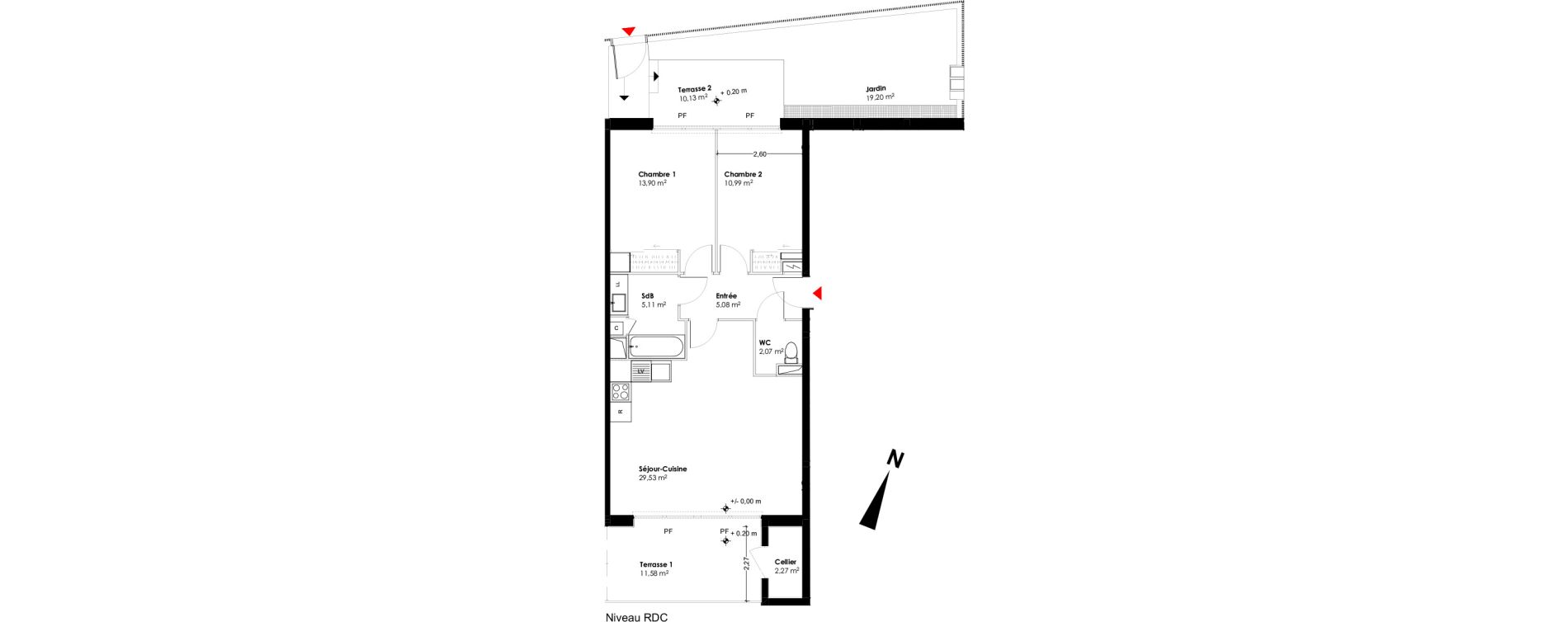 Appartement T3 de 66,68 m2 &agrave; Blagnac Andromede