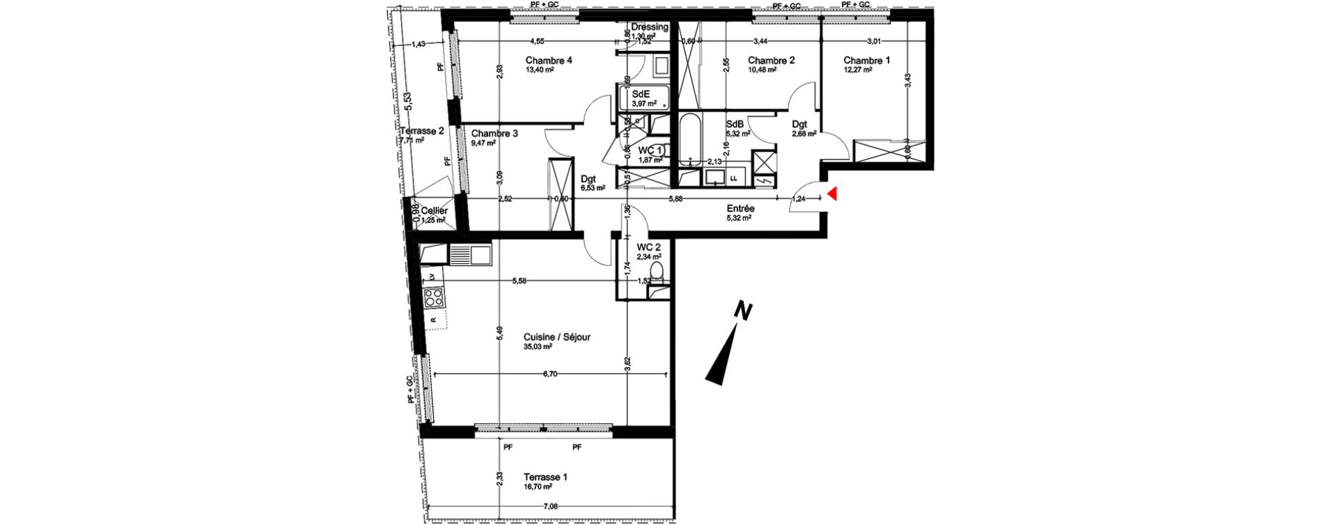 Appartement T5 de 109,98 m2 &agrave; Blagnac Andromede