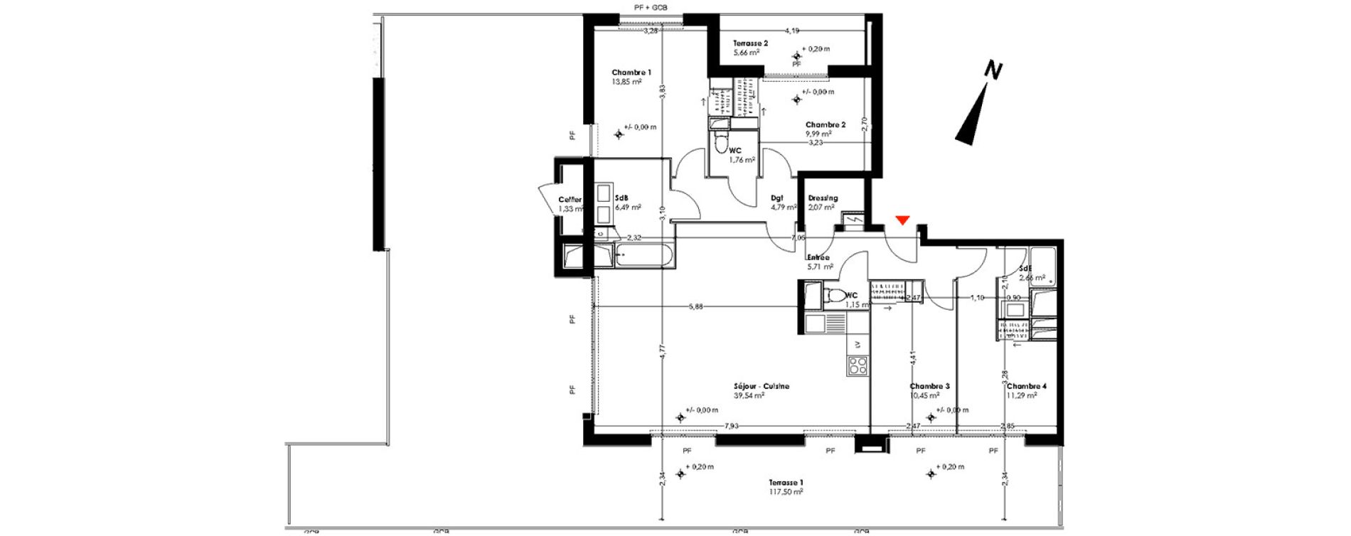 Appartement T5 de 109,75 m2 &agrave; Blagnac Andromede