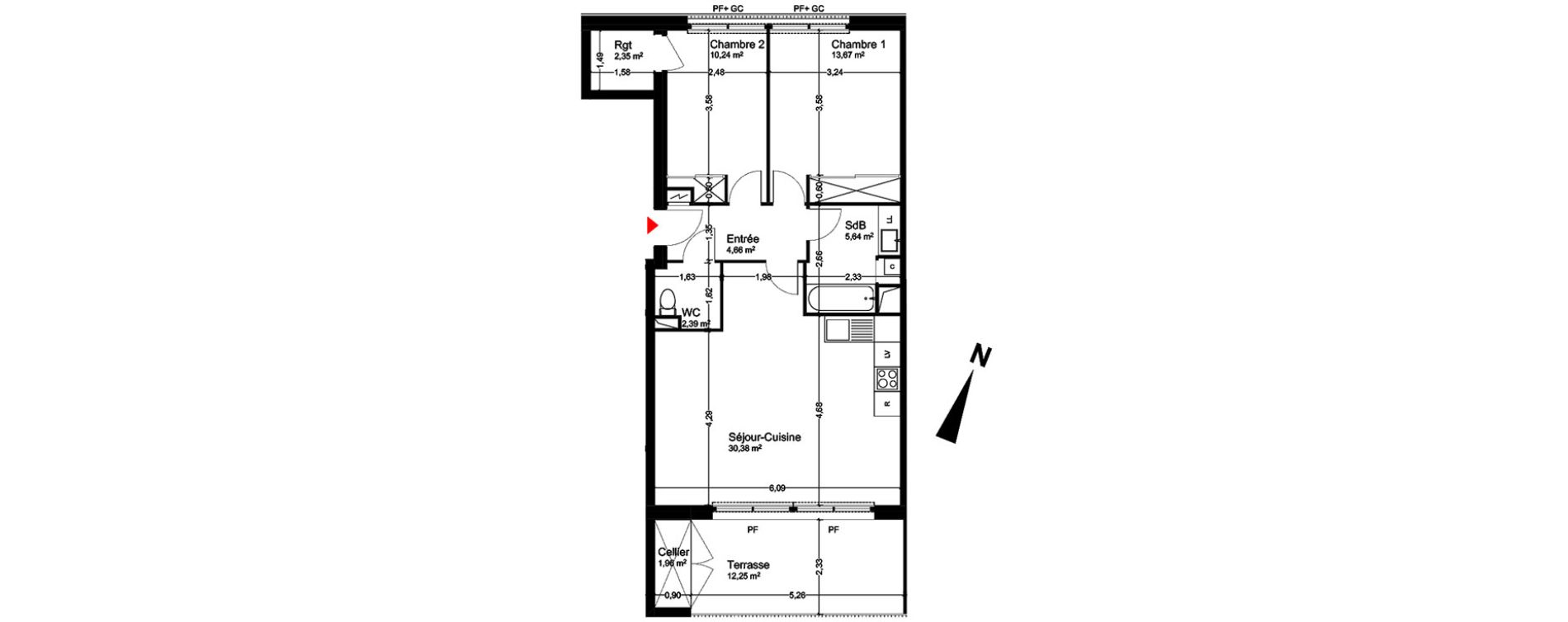 Appartement T3 de 69,33 m2 &agrave; Blagnac Andromede