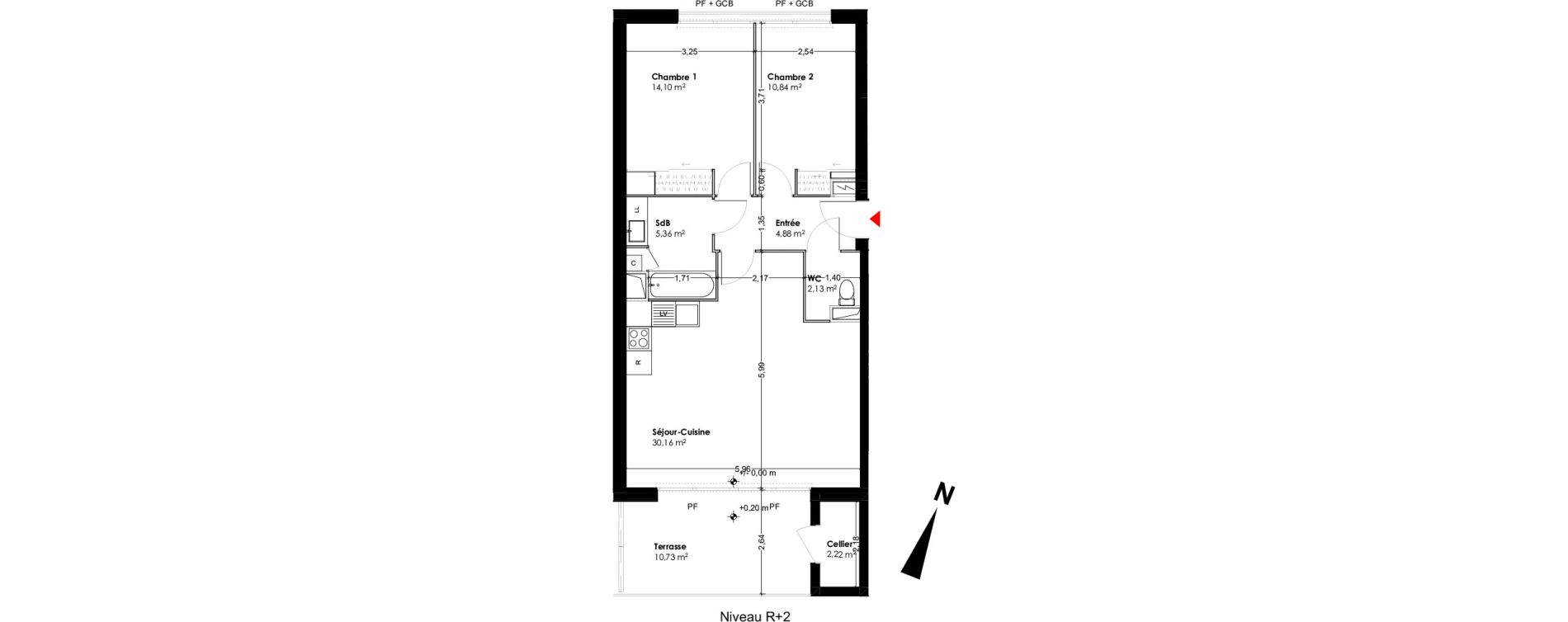 Appartement T3 de 67,47 m2 &agrave; Blagnac Andromede