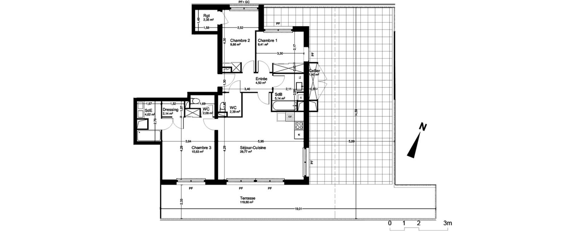 Appartement T4 de 87,31 m2 &agrave; Blagnac Andromede
