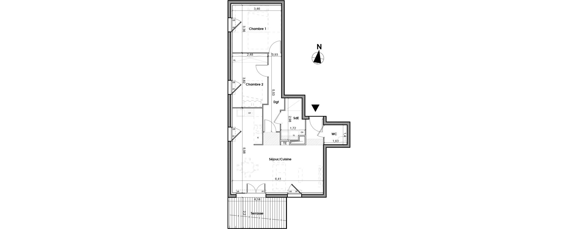 Appartement T3 de 63,90 m2 &agrave; Blagnac Centre
