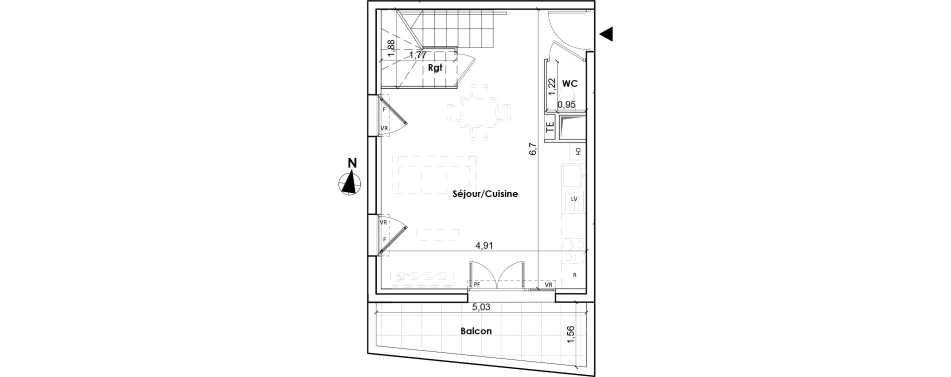 Appartement T3 de 60,40 m2 &agrave; Blagnac Centre