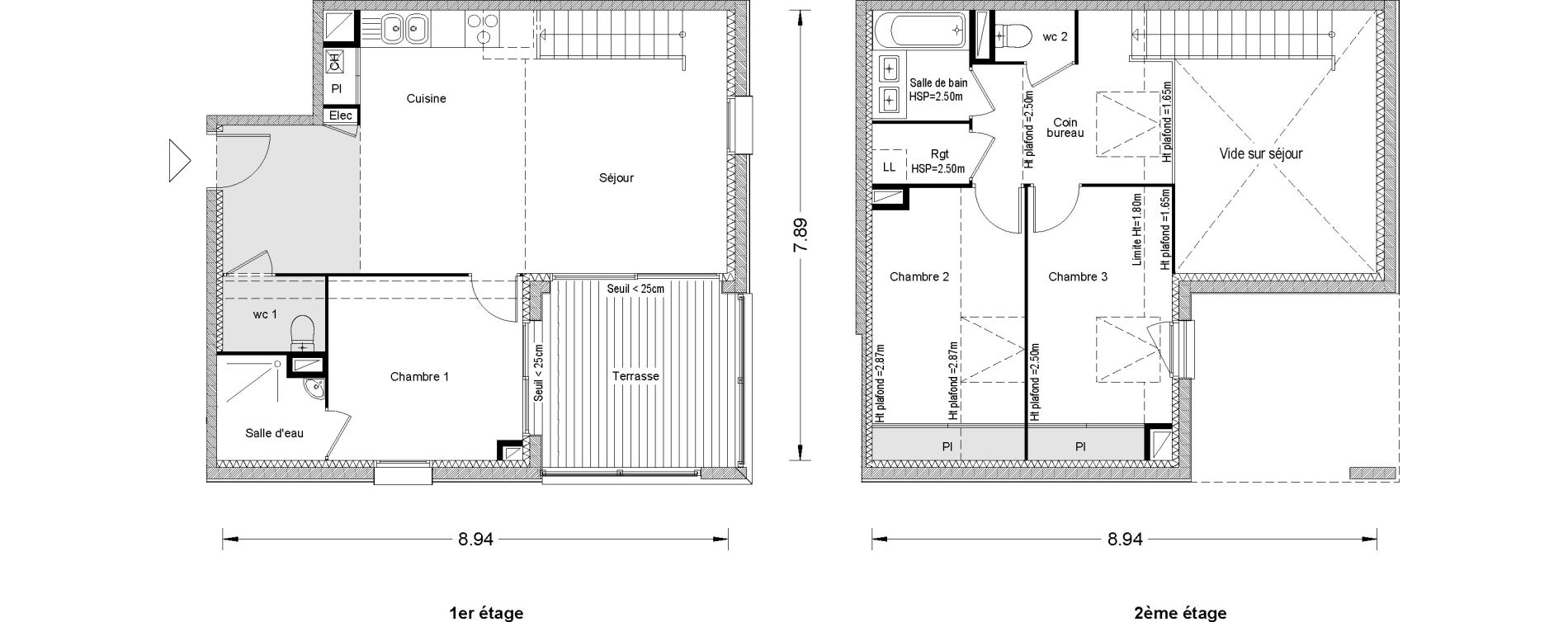 Duplex T4 de 87,29 m2 &agrave; Blagnac Blagnac centre