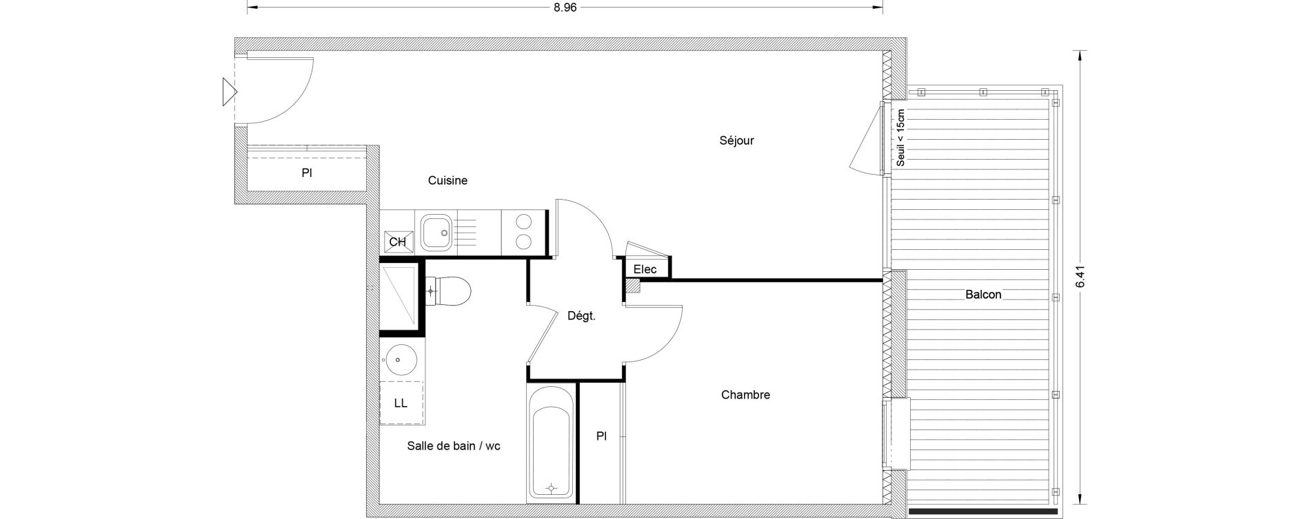 Appartement T2 de 47,43 m2 &agrave; Blagnac Blagnac centre