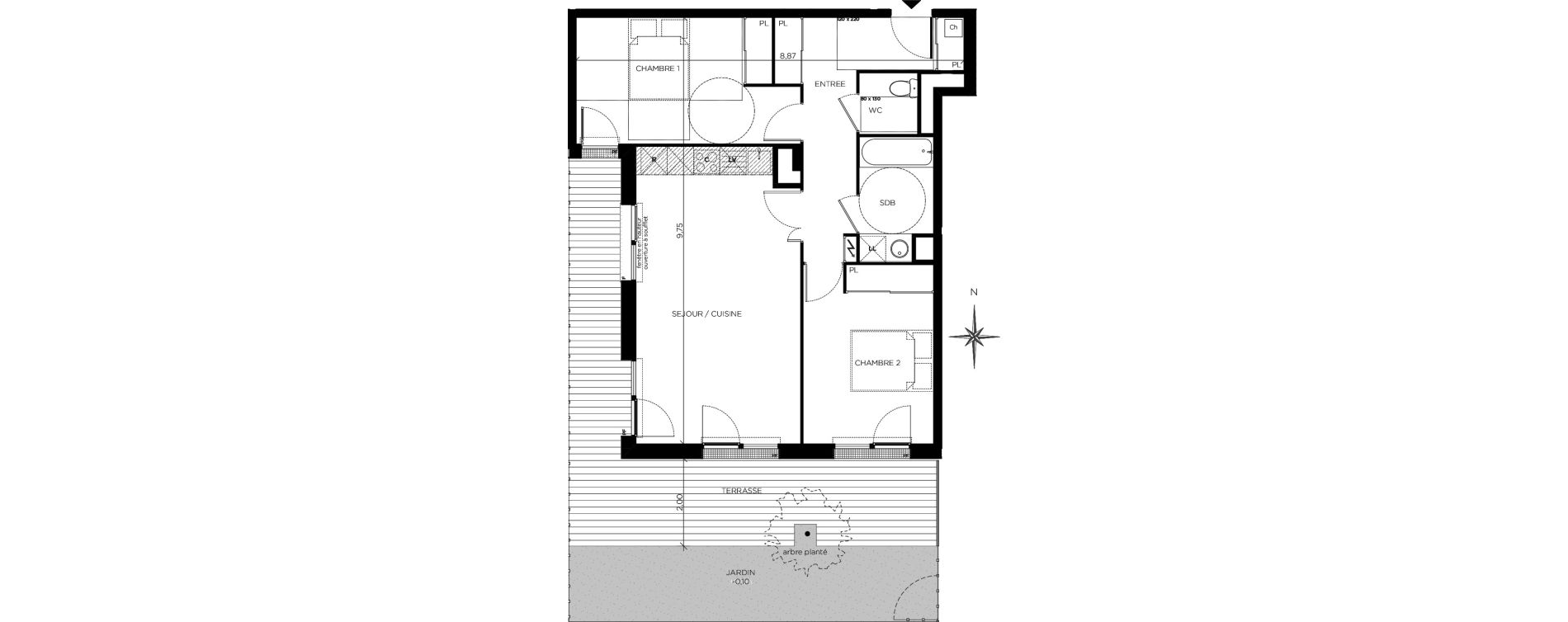 Appartement T3 de 68,28 m2 &agrave; Blagnac Centre