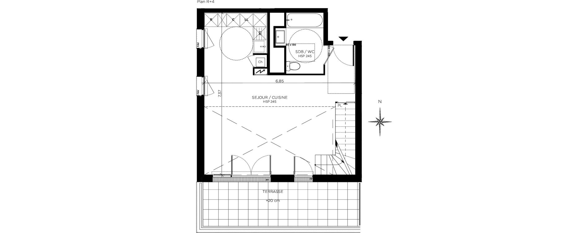 Appartement T4 de 87,71 m2 &agrave; Blagnac Centre