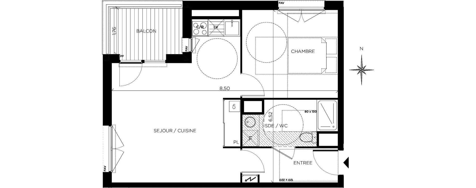 Appartement T2 de 46,90 m2 &agrave; Blagnac Centre