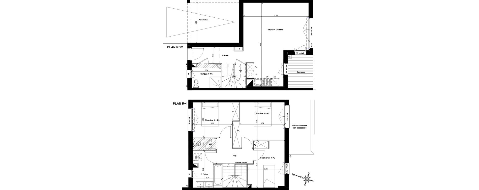 Maison T4 de 83,02 m2 &agrave; Bouloc Centre