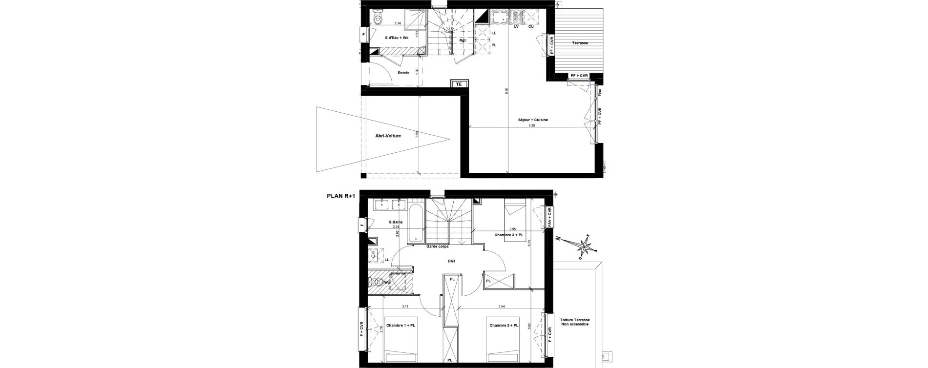 Maison T4 de 83,42 m2 &agrave; Bouloc Centre