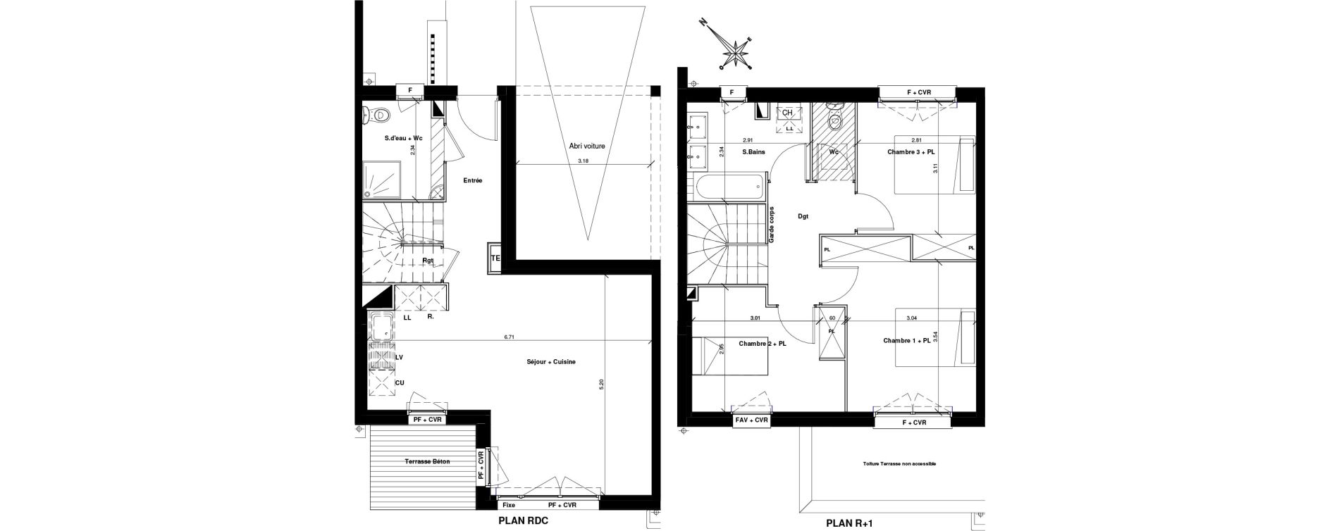 Maison T4 de 83,09 m2 &agrave; Bouloc Centre
