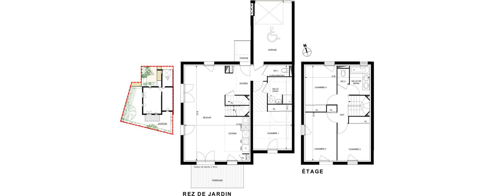 Villa T5 de 105,18 m2 &agrave; Brax Centre