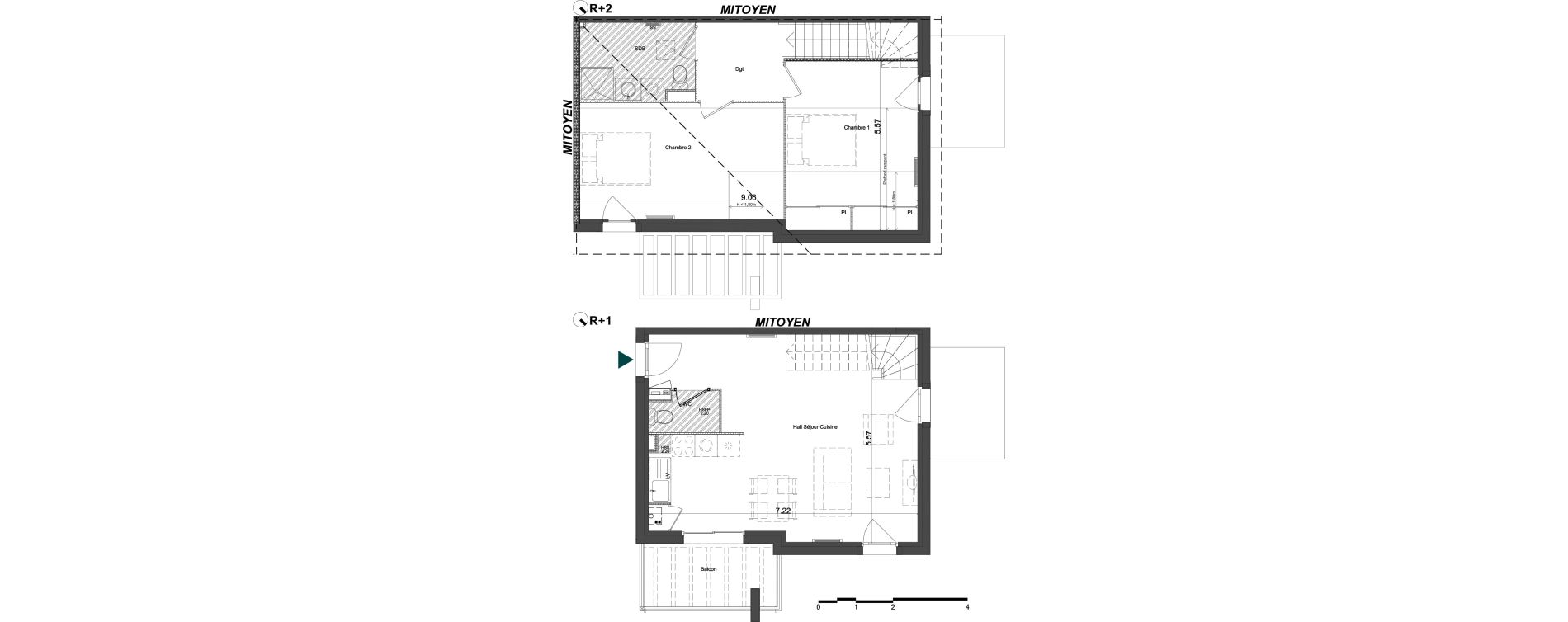 Duplex T3 de 72,67 m2 &agrave; Brugui&egrave;res Centre