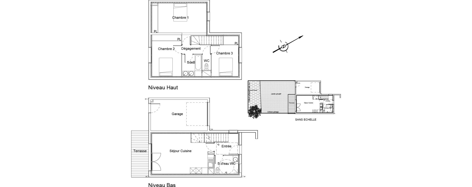 Maison T4 de 85,17 m2 &agrave; Cadours Centre