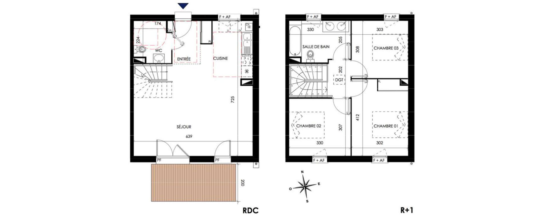 Villa T4 de 83,50 m2 &agrave; Carbonne Centre