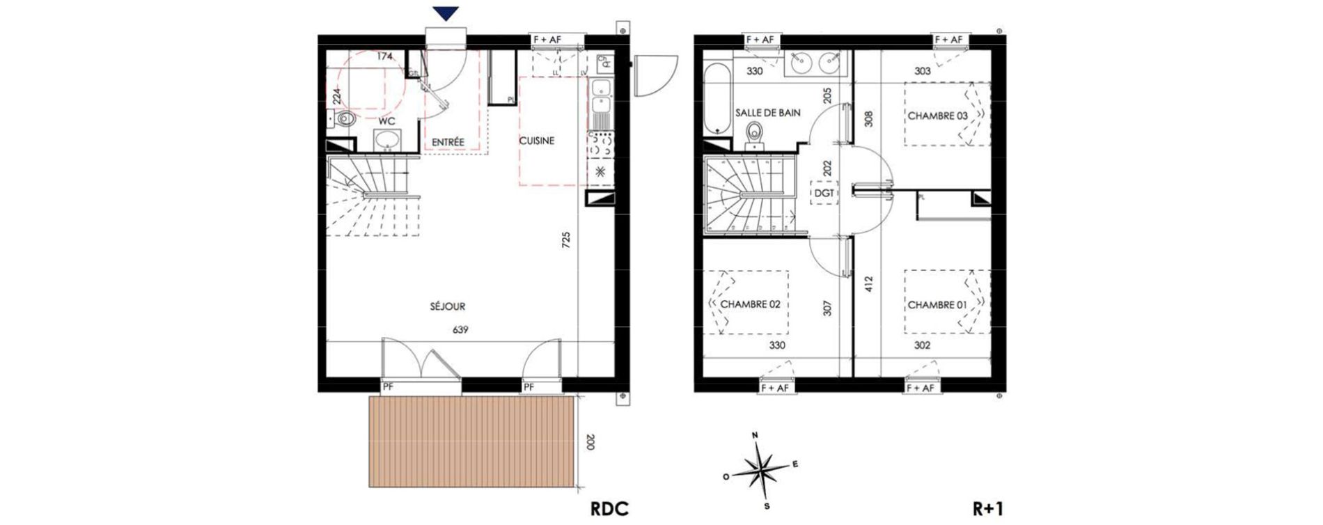 Villa T4 de 83,50 m2 &agrave; Carbonne Centre