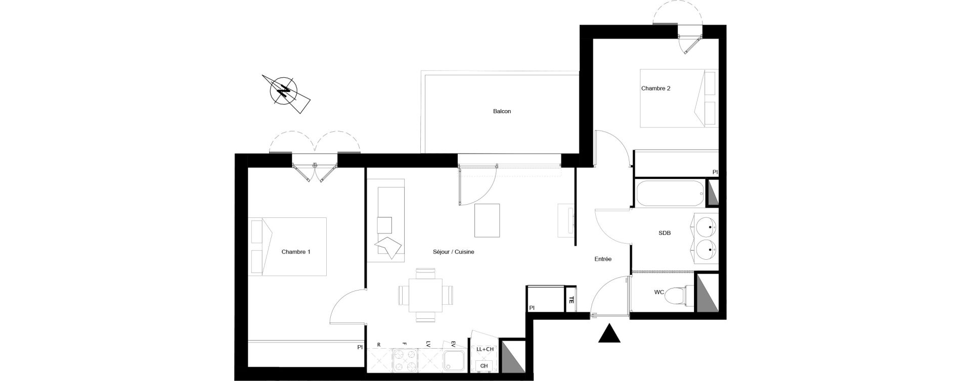 Appartement T3 de 56,31 m2 &agrave; Castanet-Tolosan Centre