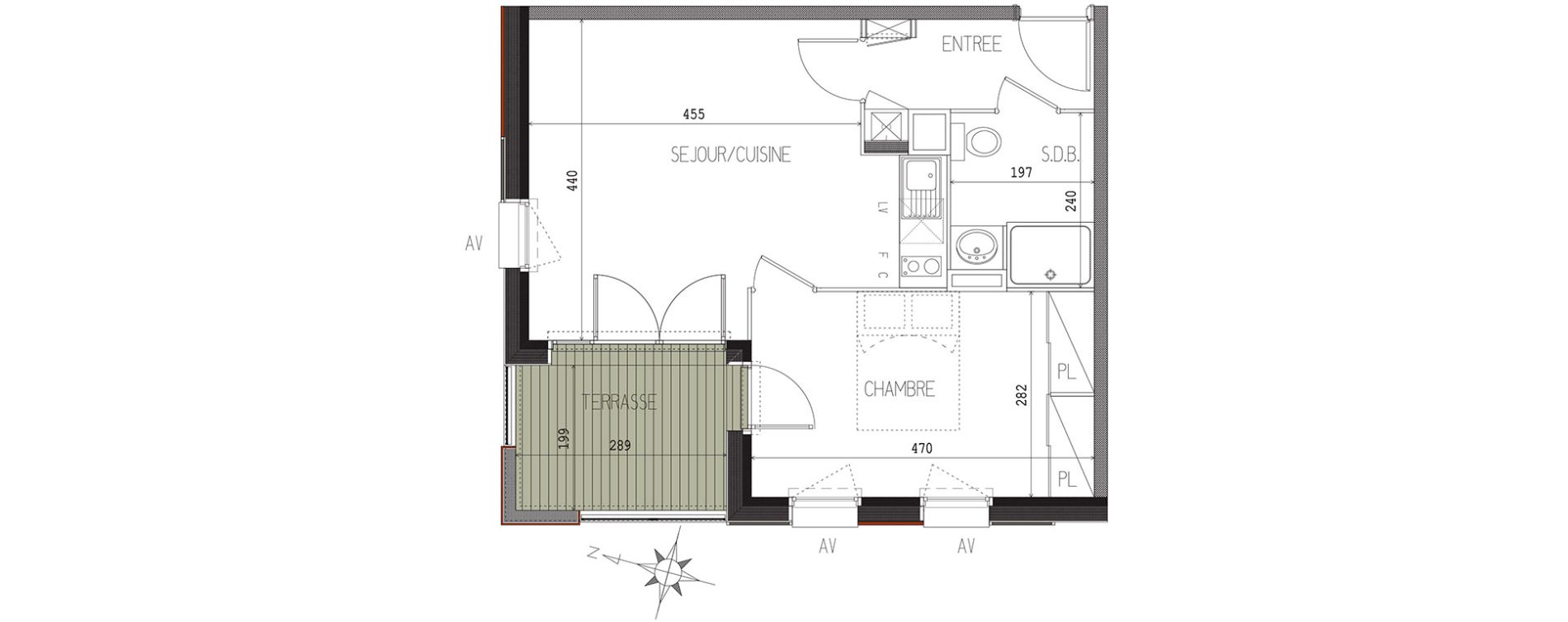 Appartement T2 de 42,73 m2 &agrave; Castanet-Tolosan Castanet tolosan centre