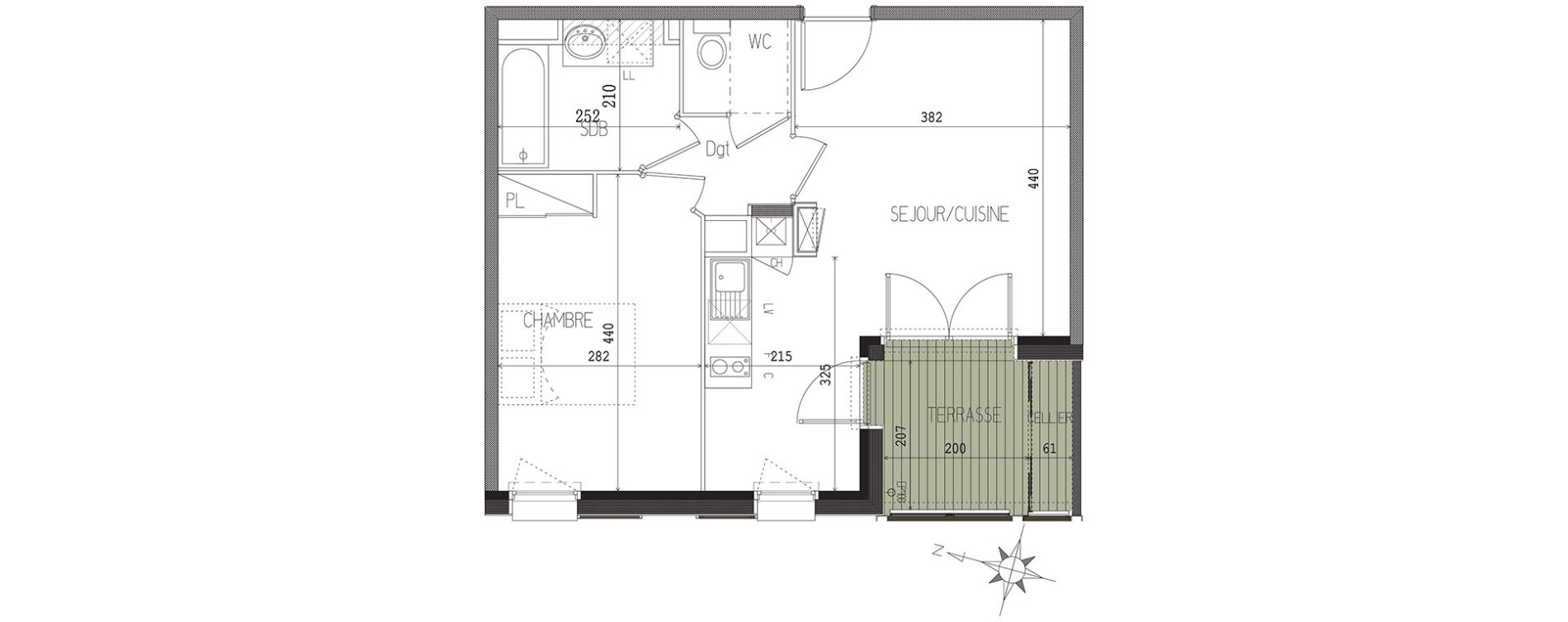 Appartement T2 de 43,91 m2 &agrave; Castanet-Tolosan Castanet tolosan centre
