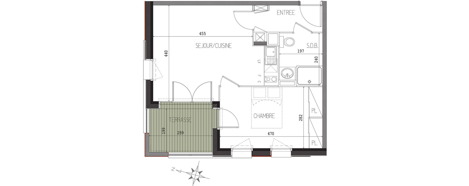 Appartement T2 de 42,78 m2 &agrave; Castanet-Tolosan Castanet tolosan centre
