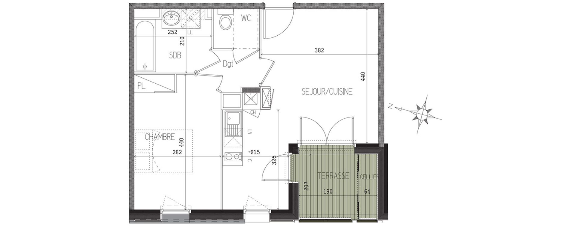 Appartement T2 de 43,91 m2 &agrave; Castanet-Tolosan Castanet tolosan centre