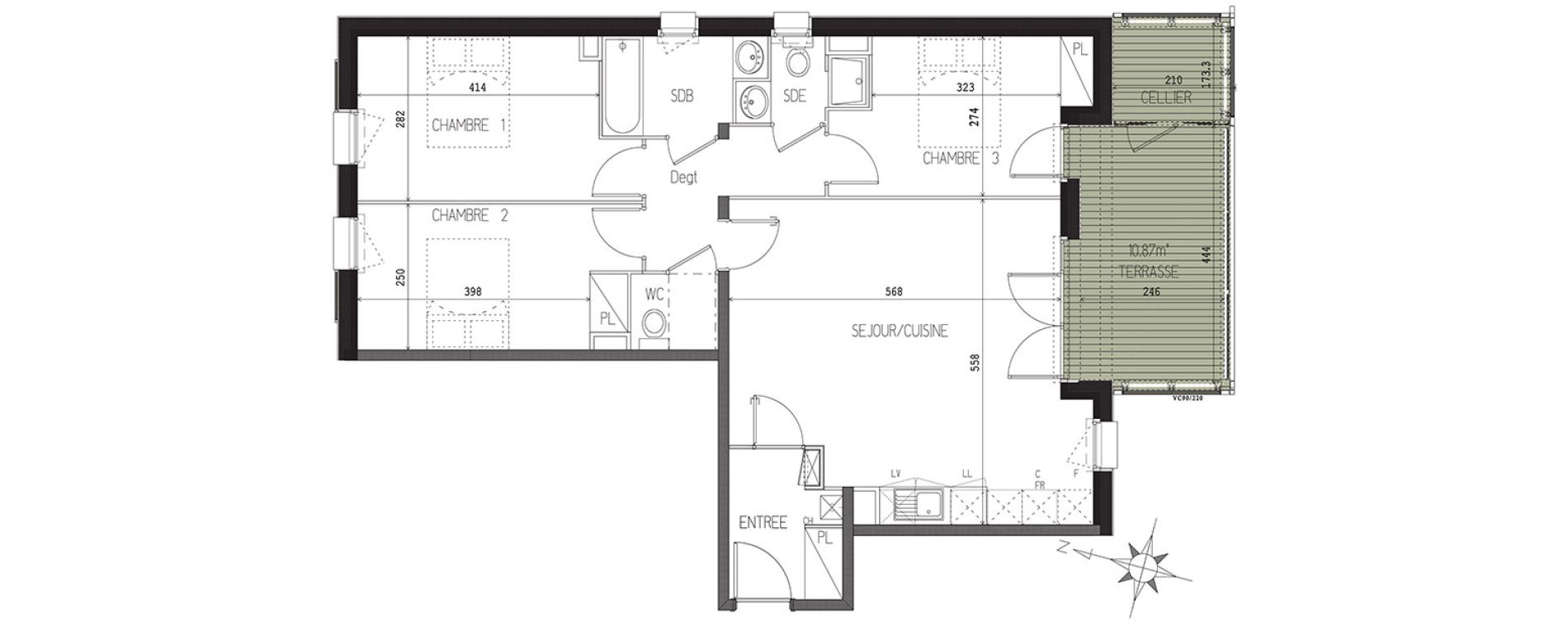 Appartement T4 de 82,87 m2 &agrave; Castanet-Tolosan Castanet tolosan centre