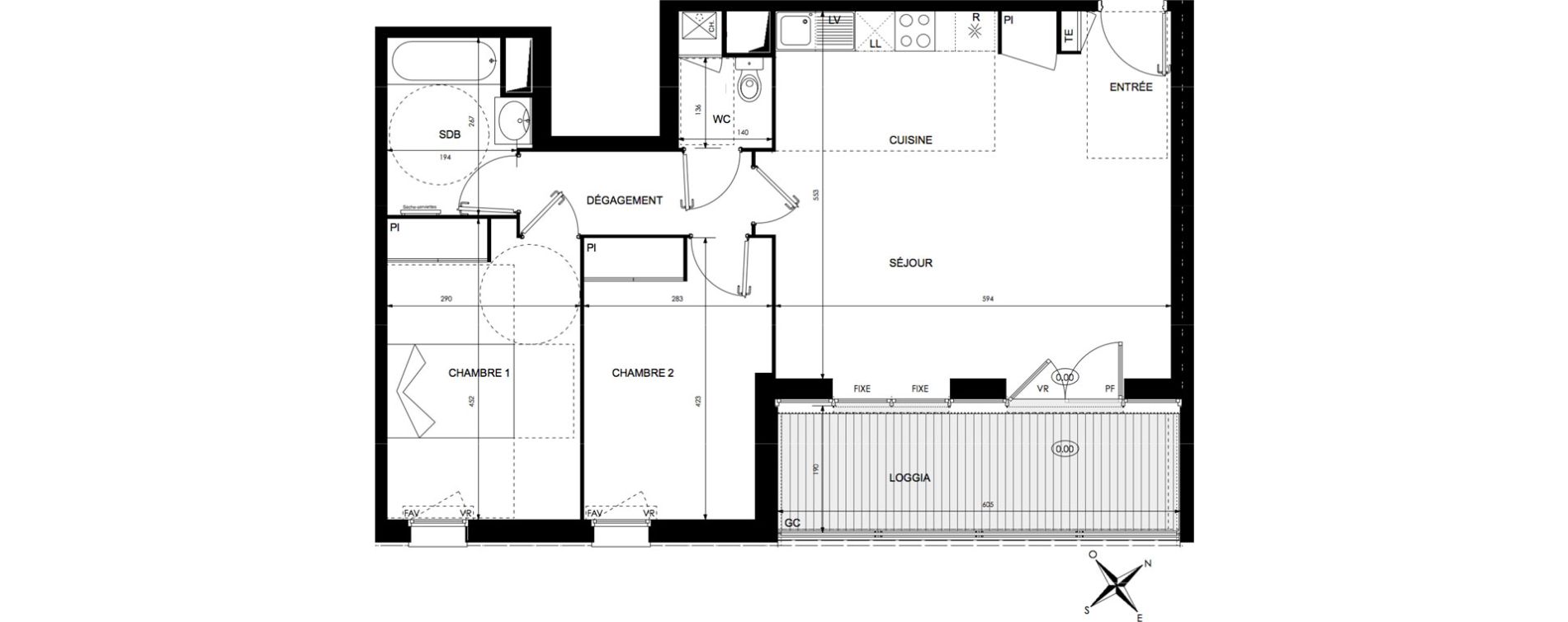 Appartement T3 de 69,13 m2 &agrave; Castanet-Tolosan Centre