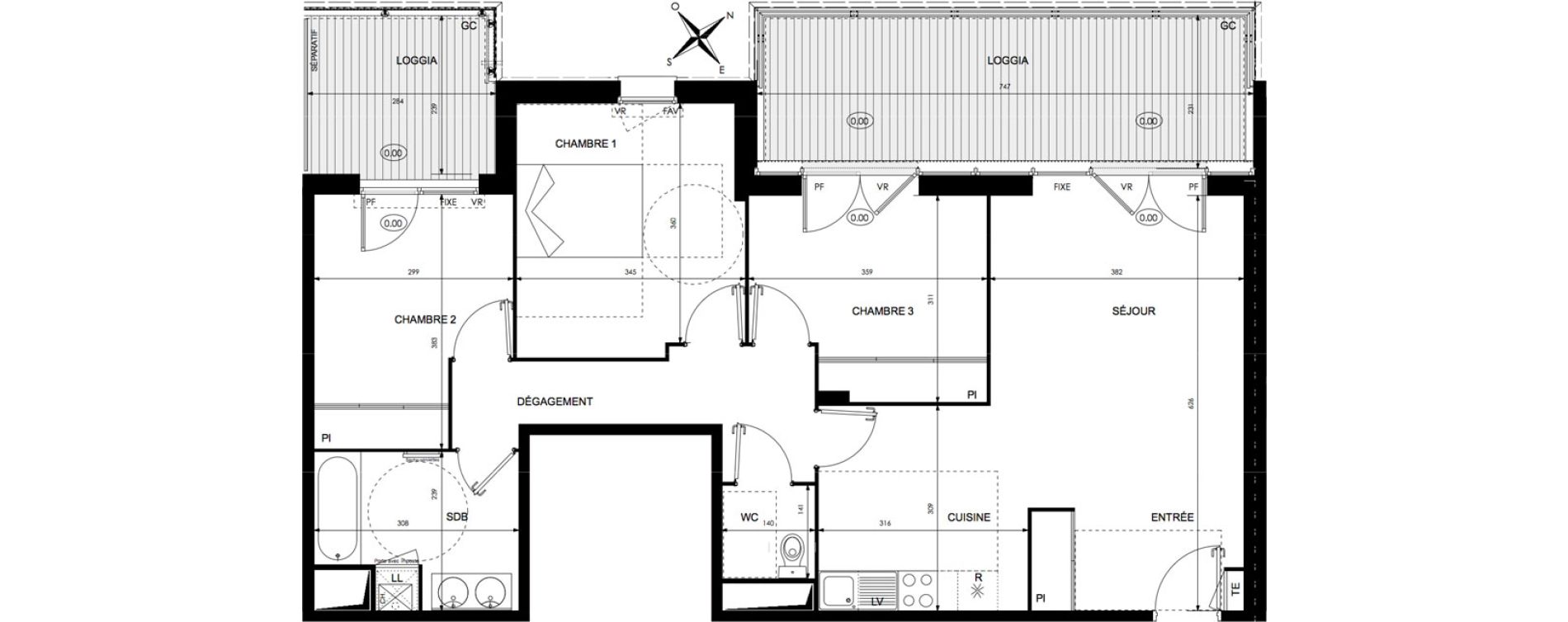 Appartement T4 de 80,70 m2 &agrave; Castanet-Tolosan Centre