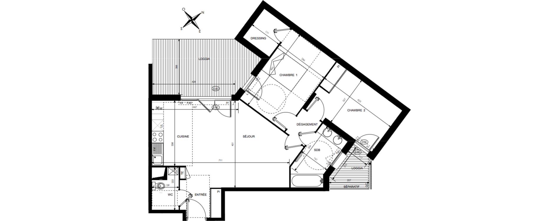 Appartement T3 de 69,35 m2 &agrave; Castanet-Tolosan Centre