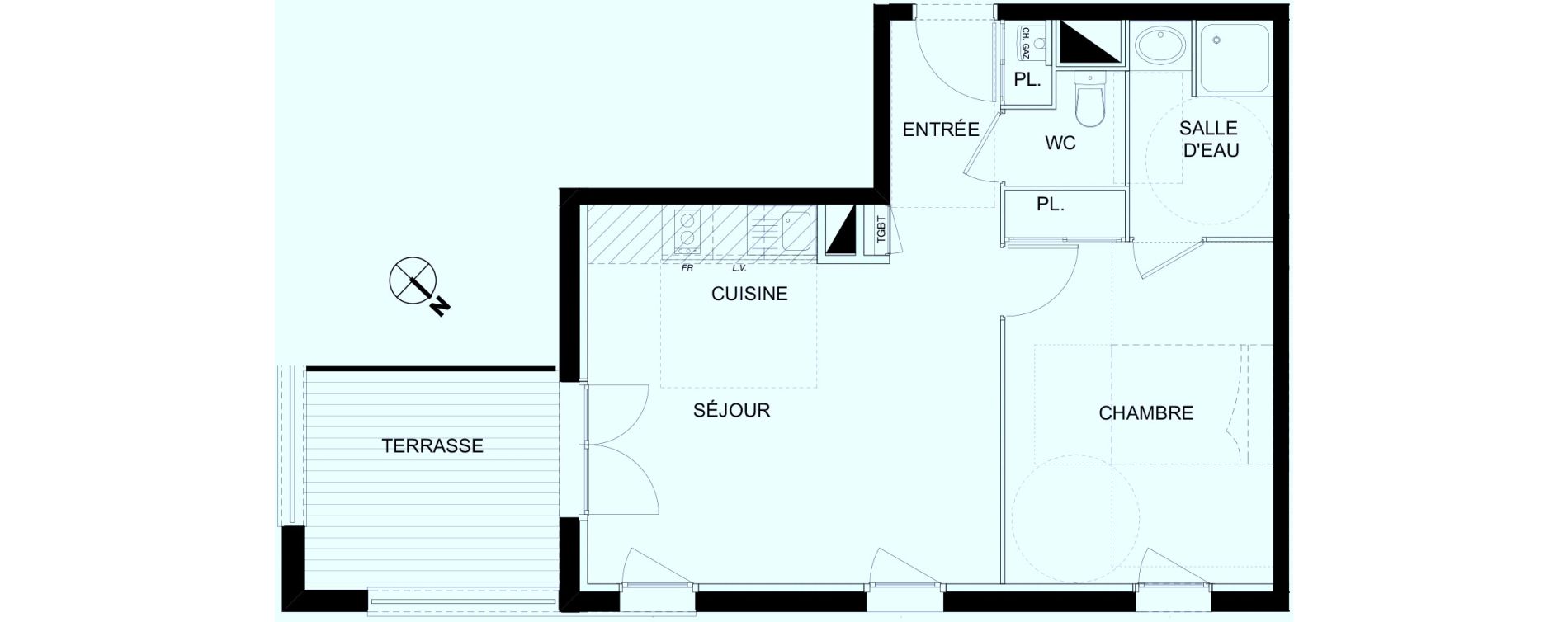 Appartement T2 de 43,56 m2 &agrave; Castanet-Tolosan Castanet tolosan centre