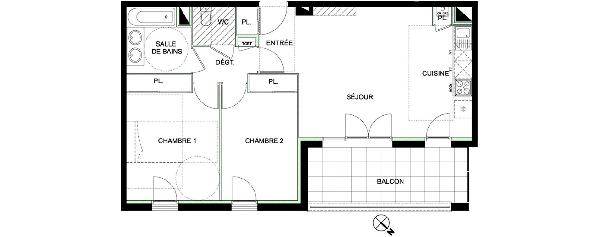 Appartement T3 de 62,42 m2 &agrave; Castanet-Tolosan Castanet tolosan centre