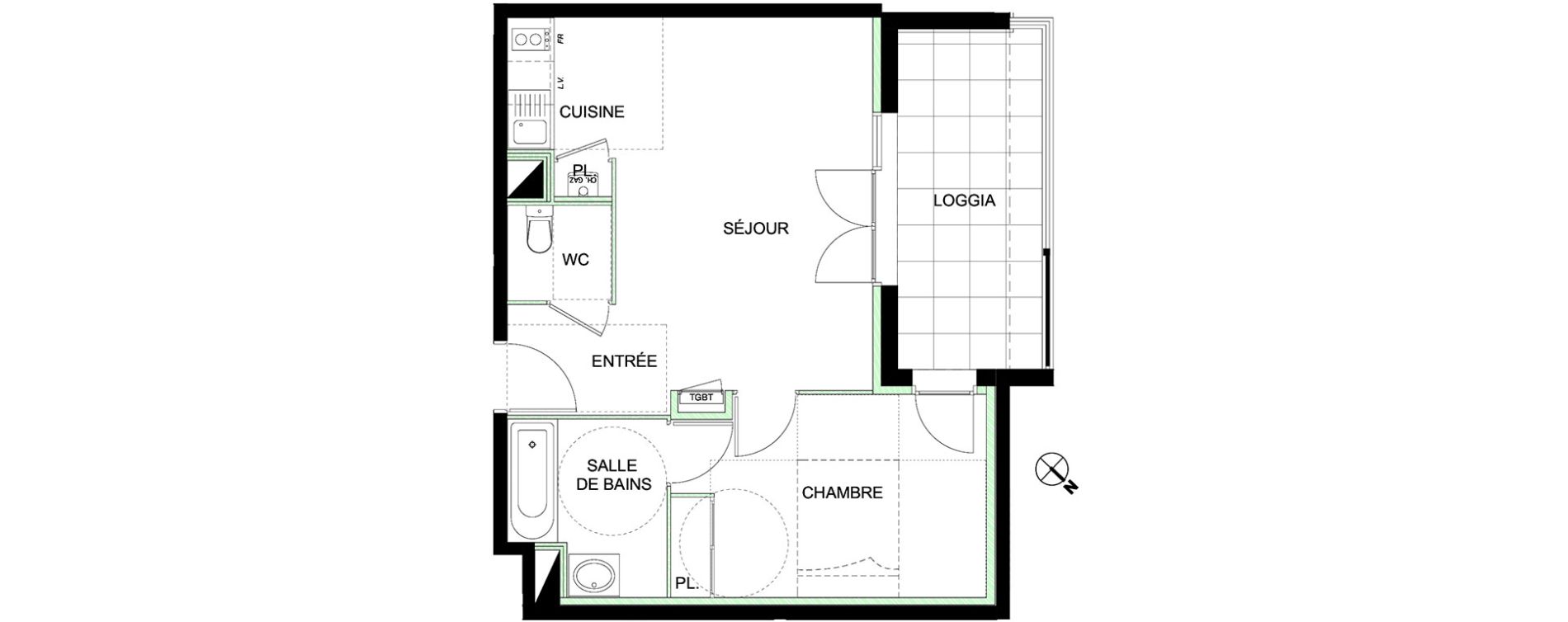 Appartement T2 de 42,71 m2 &agrave; Castanet-Tolosan Castanet tolosan centre
