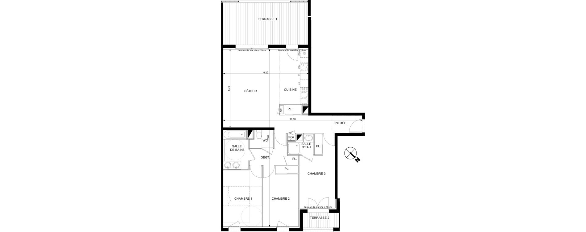 Appartement T4 de 90,67 m2 &agrave; Castanet-Tolosan Castanet tolosan centre
