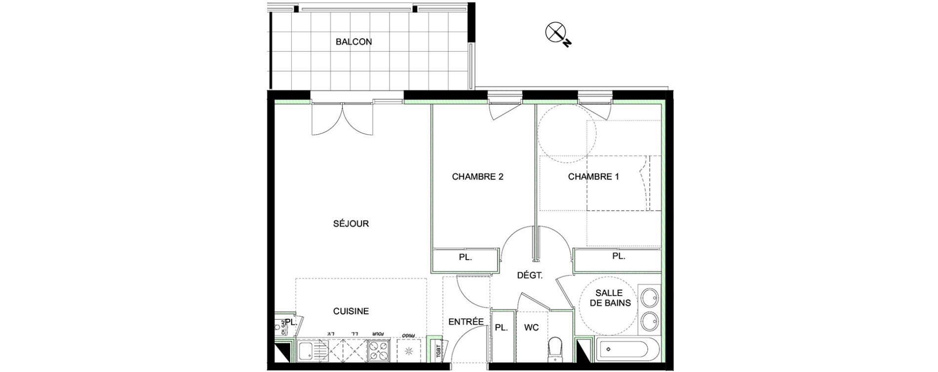 Appartement T3 de 62,81 m2 &agrave; Castanet-Tolosan Castanet tolosan centre