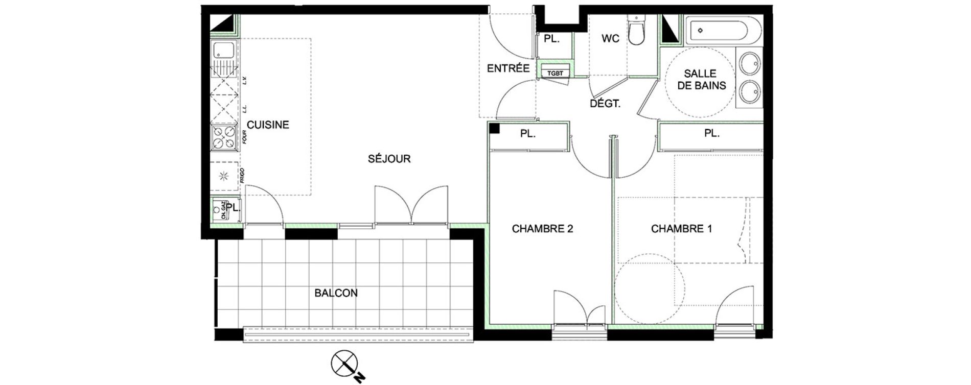 Appartement T3 de 62,32 m2 &agrave; Castanet-Tolosan Castanet tolosan centre