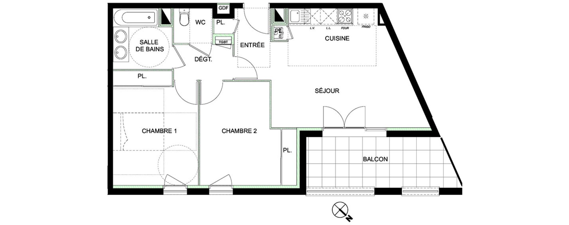 Appartement T3 de 60,05 m2 &agrave; Castanet-Tolosan Castanet tolosan centre
