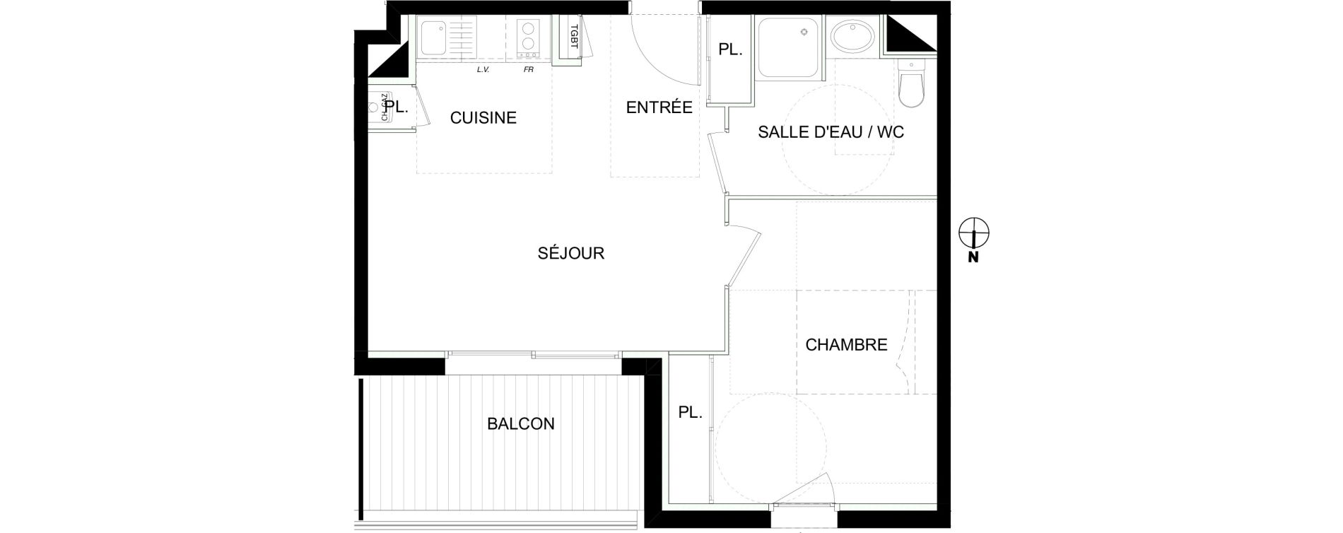 Appartement T2 de 40,43 m2 &agrave; Castanet-Tolosan Castanet tolosan centre